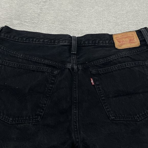 Levis 501 Shorts Womens W31 Black Denim Button Fly Cutoff Bottoms - Picture 5 of 14